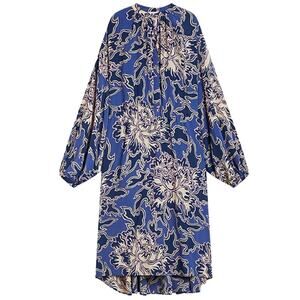 Closed Emily Maxi Dress Oversized Silk Blend Blue Abstract Print Size XXS NWOT